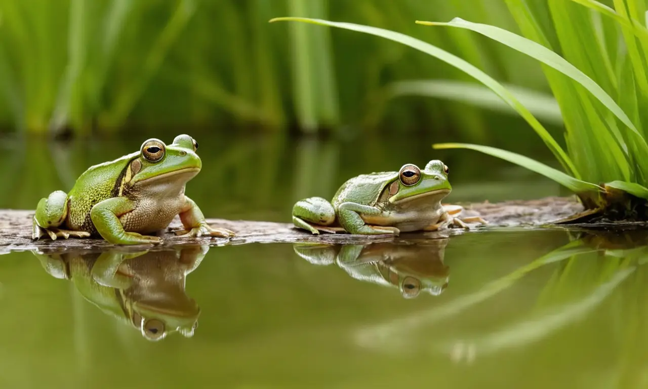 Paisaje vibrante con ranas y tranquilidad
