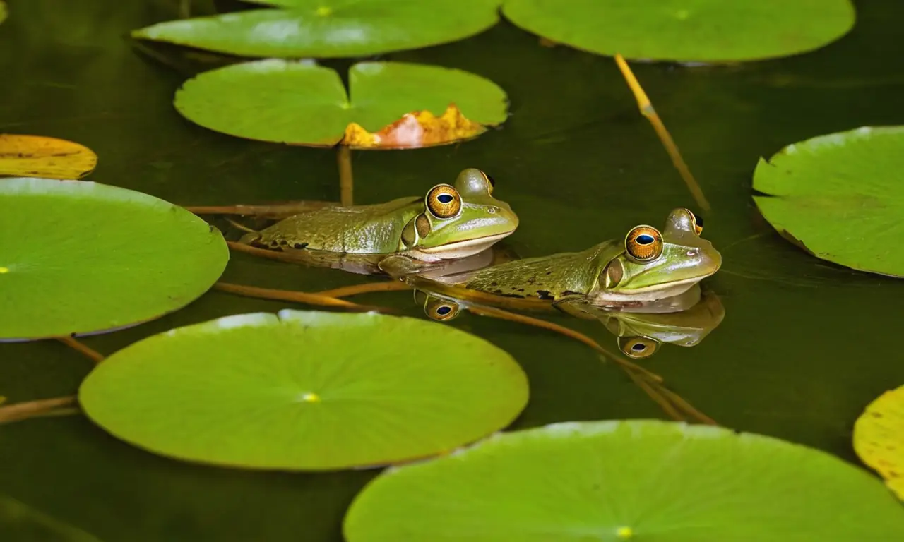 Pond scene showcasing vibrant, balanced ecosystem