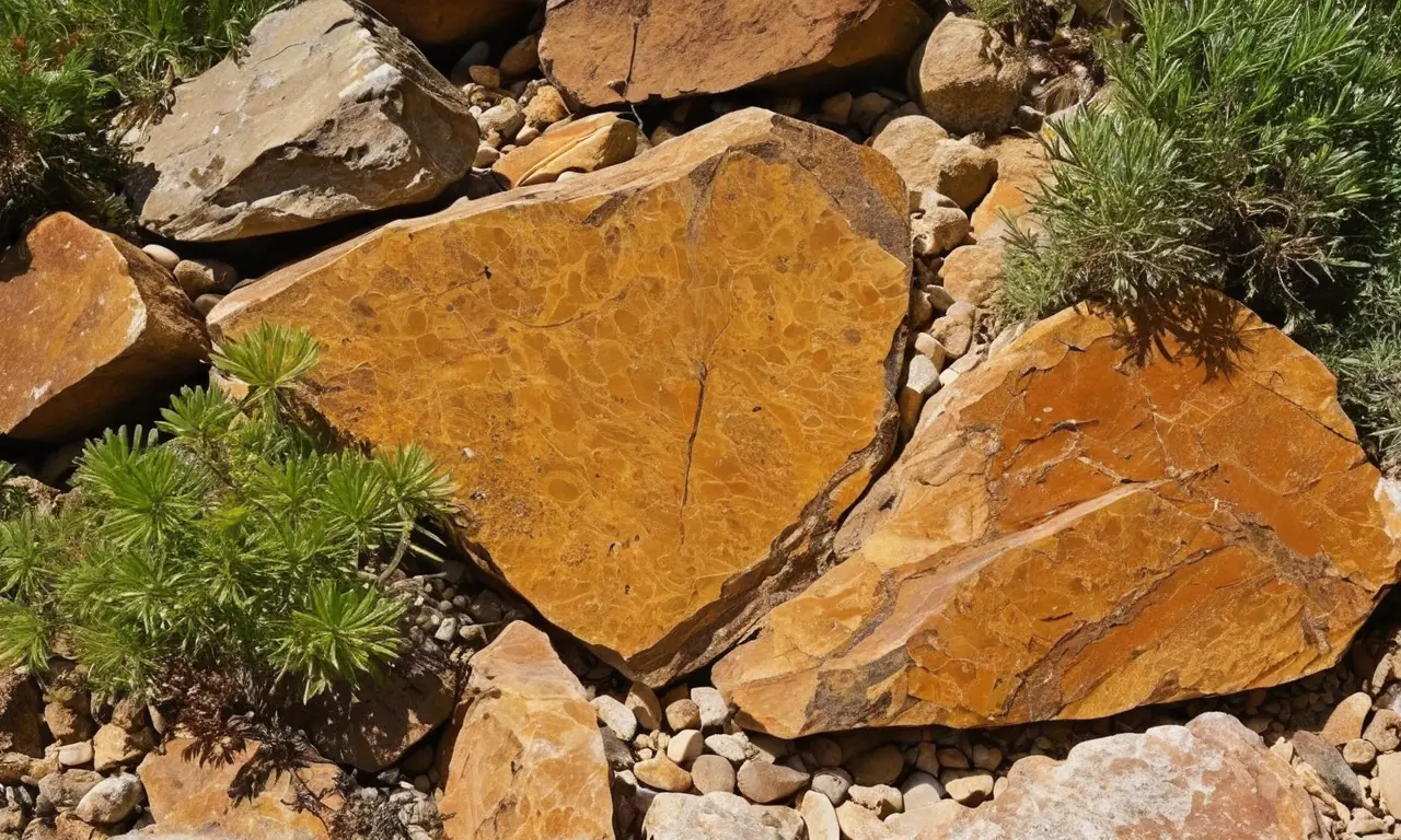 Rocas brillantes en un paisaje contrastante