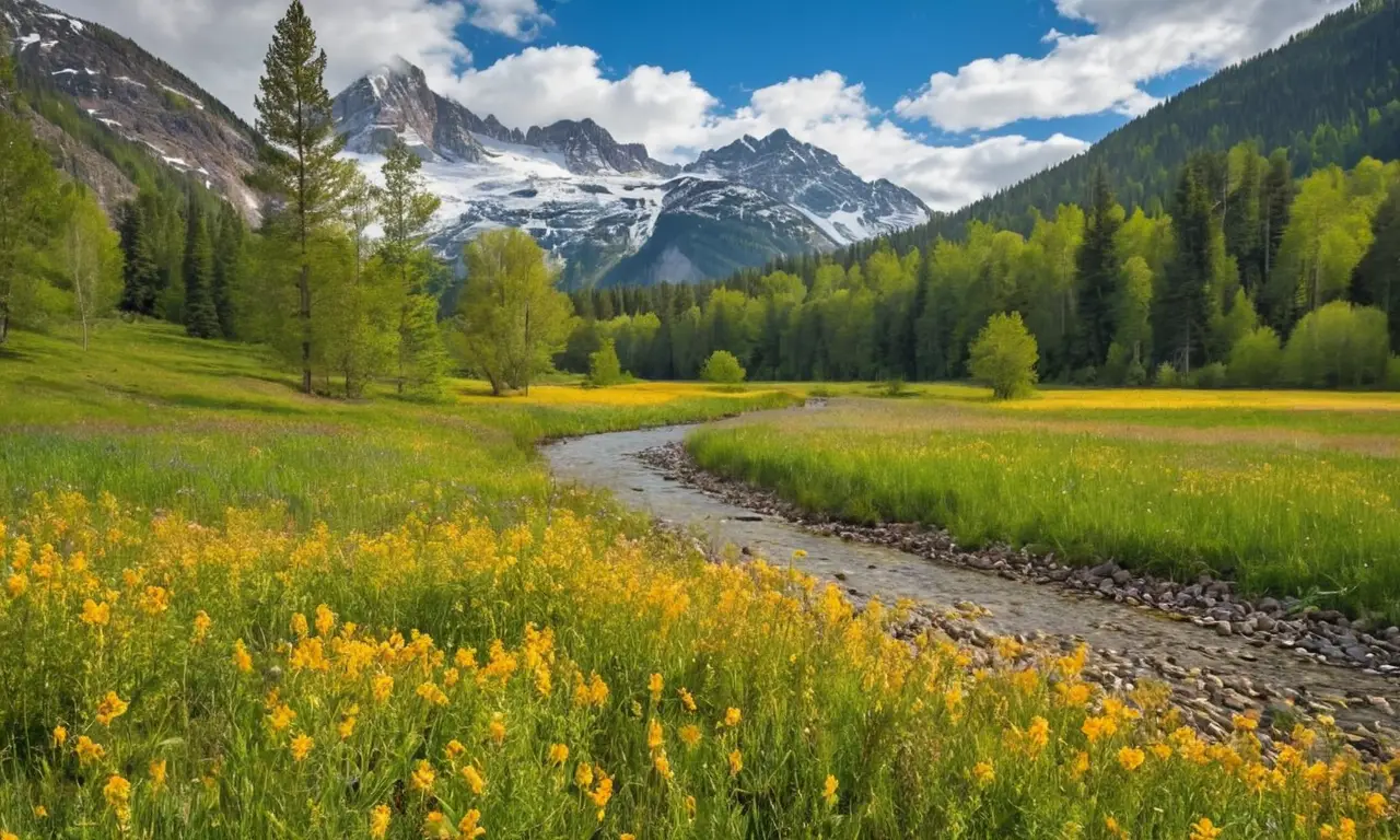 Un paisaje sereno lleno de vida natural