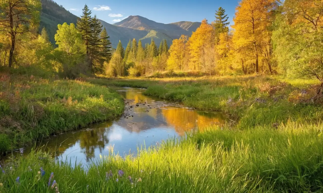 Naturaleza vibrante y armoniosa en calma