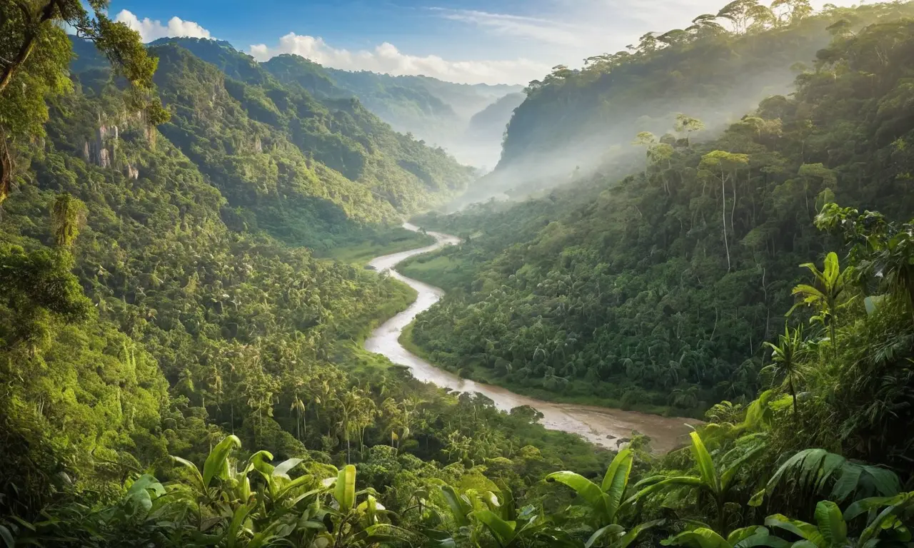 Selva amazónica vibrante y rica en biodiversidad