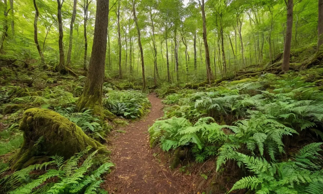 Bosque vibrante con vida y contrastes naturales