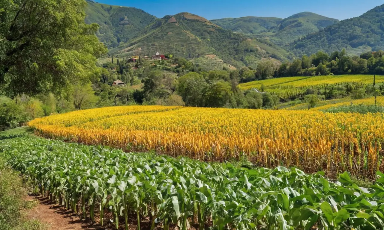 Campos vibrantes y armonía entre naturaleza y agricultura