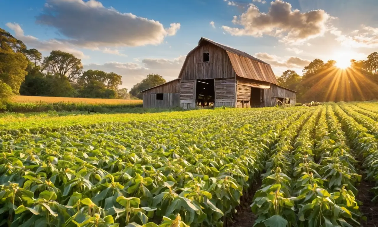 Campos verdes y agrícolas en perfecta armonía