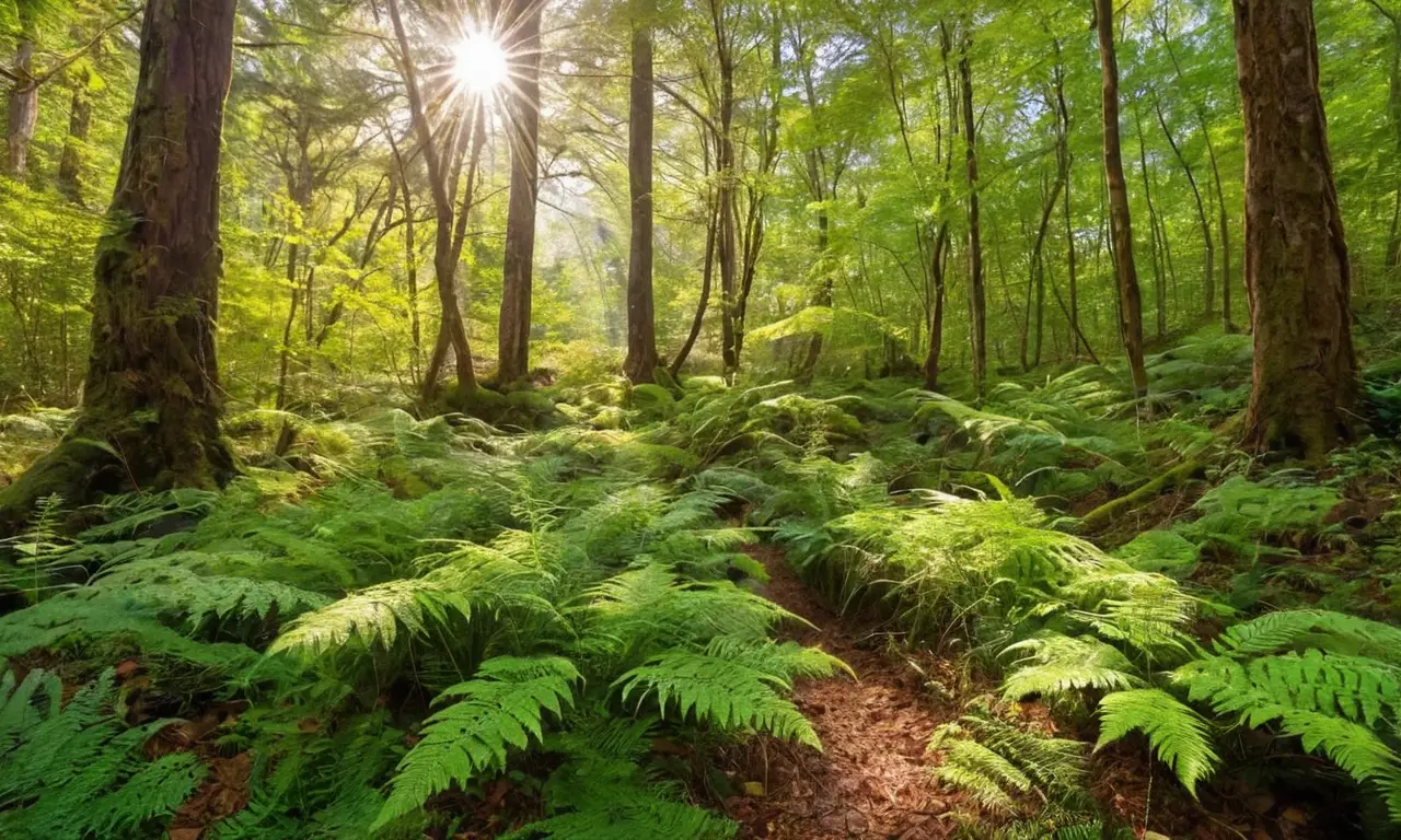 Bosque vibrante y sereno con rica biodiversidad