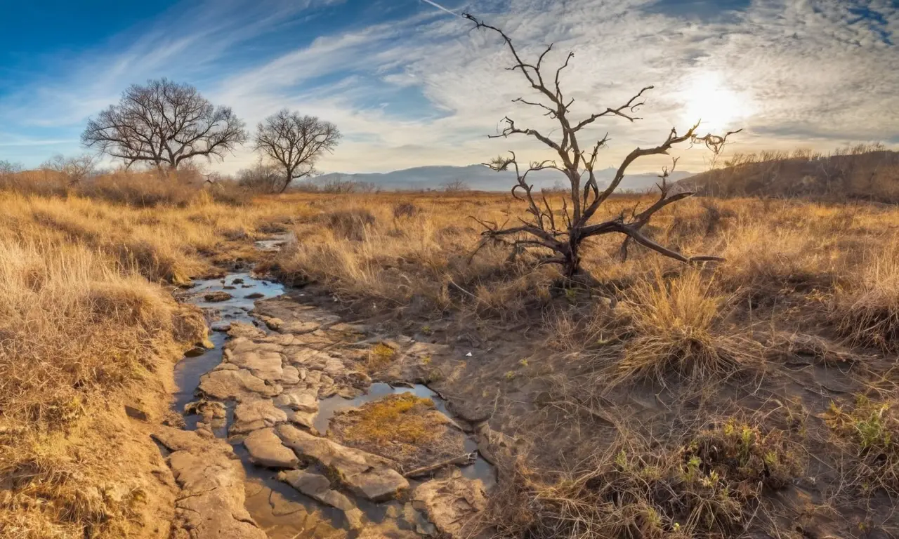Paisaje seco refleja la lucha por supervivencia