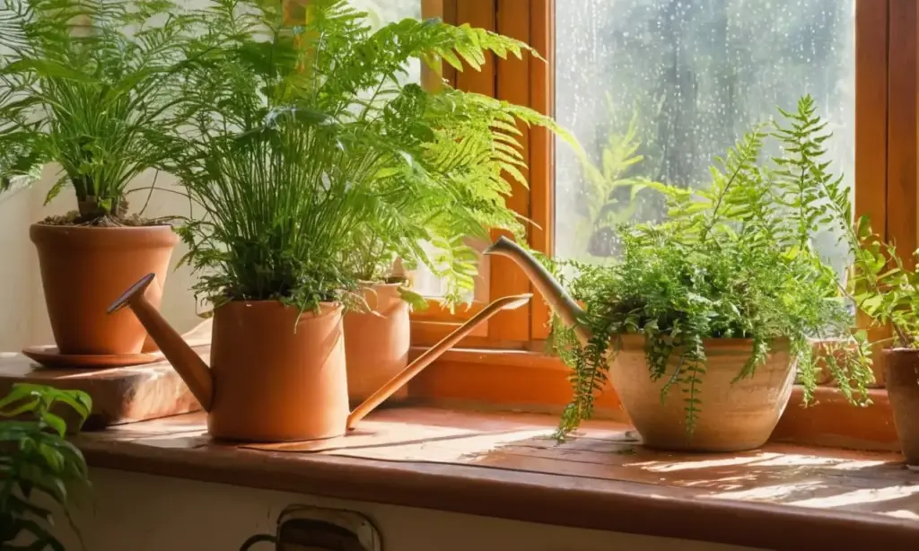 Cocina luminosa con plantas y cuidados