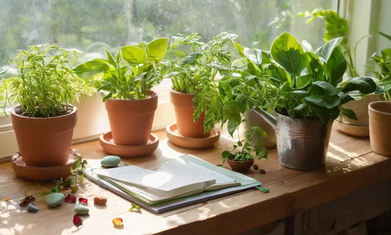 Cocina luminosa y organizada con plantas