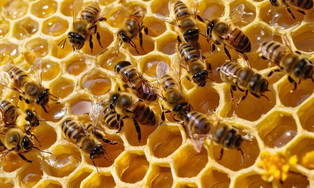 Una colmena vibrante llena de vida de abejas