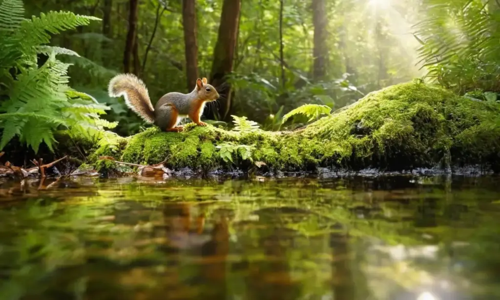 Bosque vibrante lleno de vida y luz