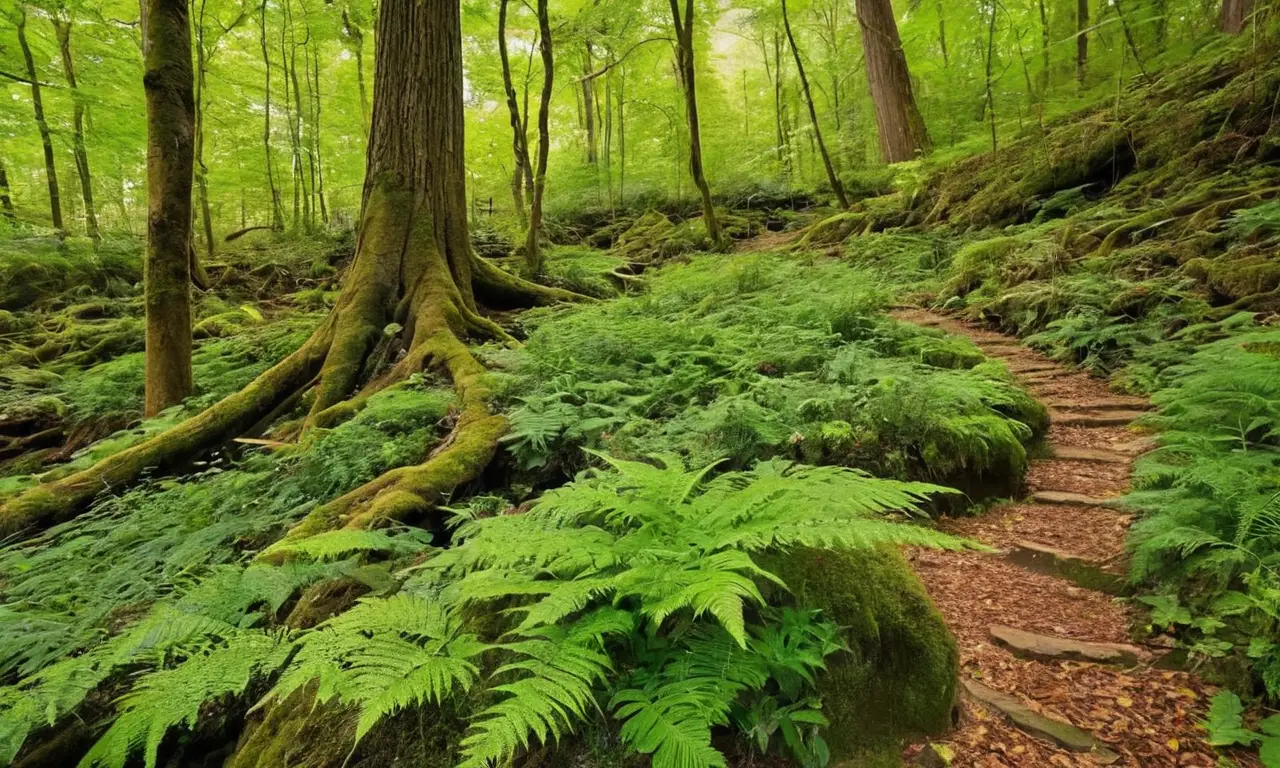 Bosque vibrante con vida y belleza natural