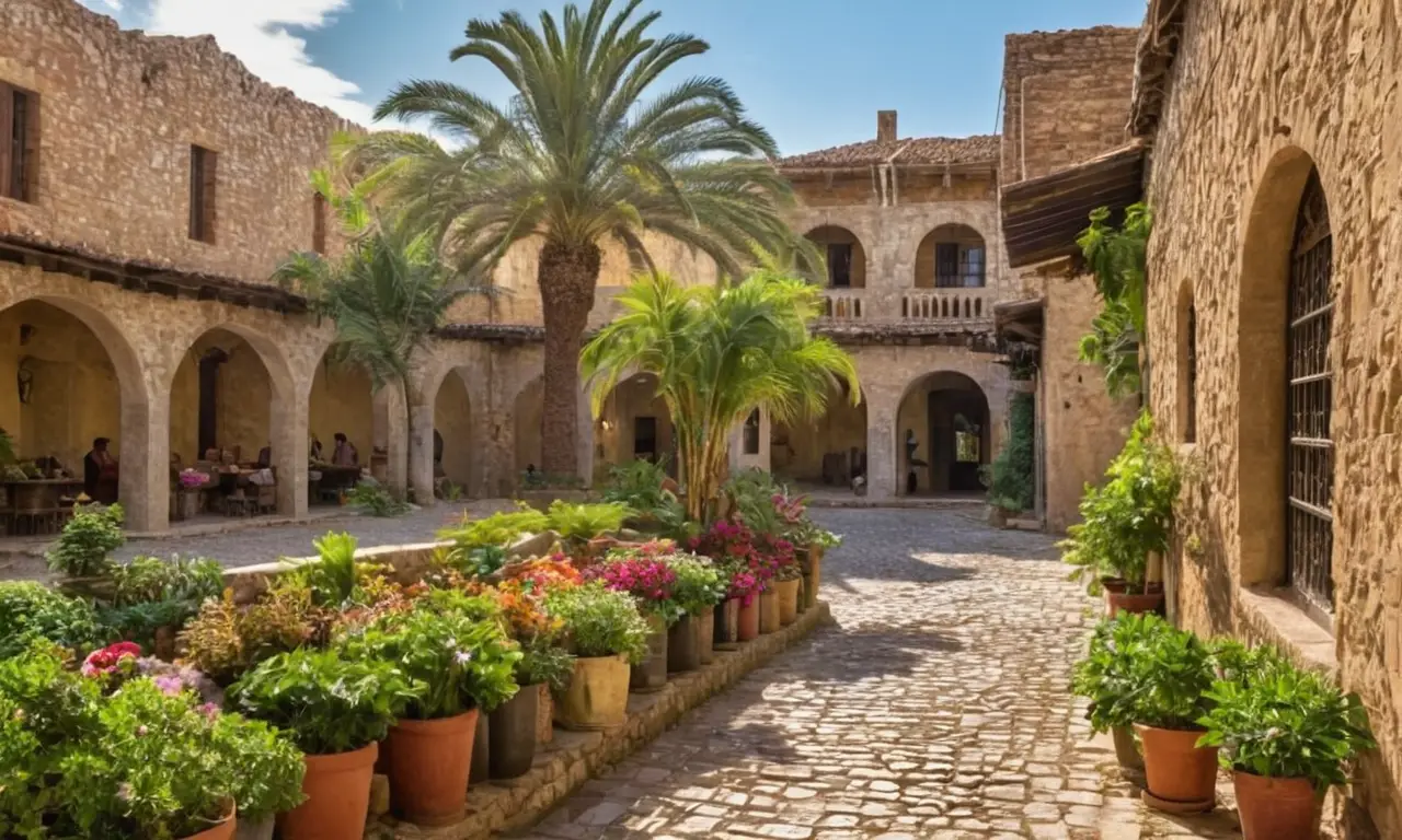 Paisaje colonial vibrante y lleno de vida