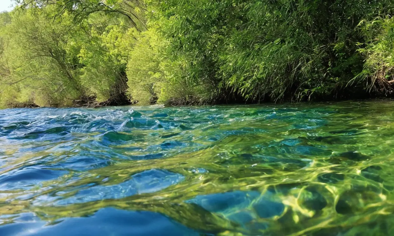 Agua dinámica con reflejos y vida