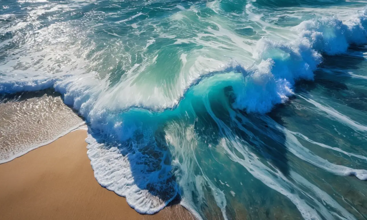 Aguas azules vibrantes con dinámicas olas