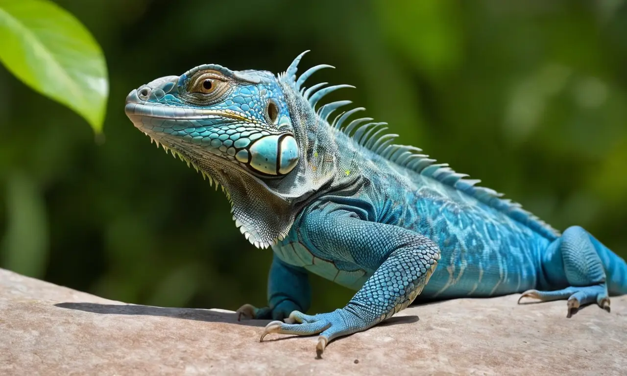 Iguana azul elegante en su hábitat natural