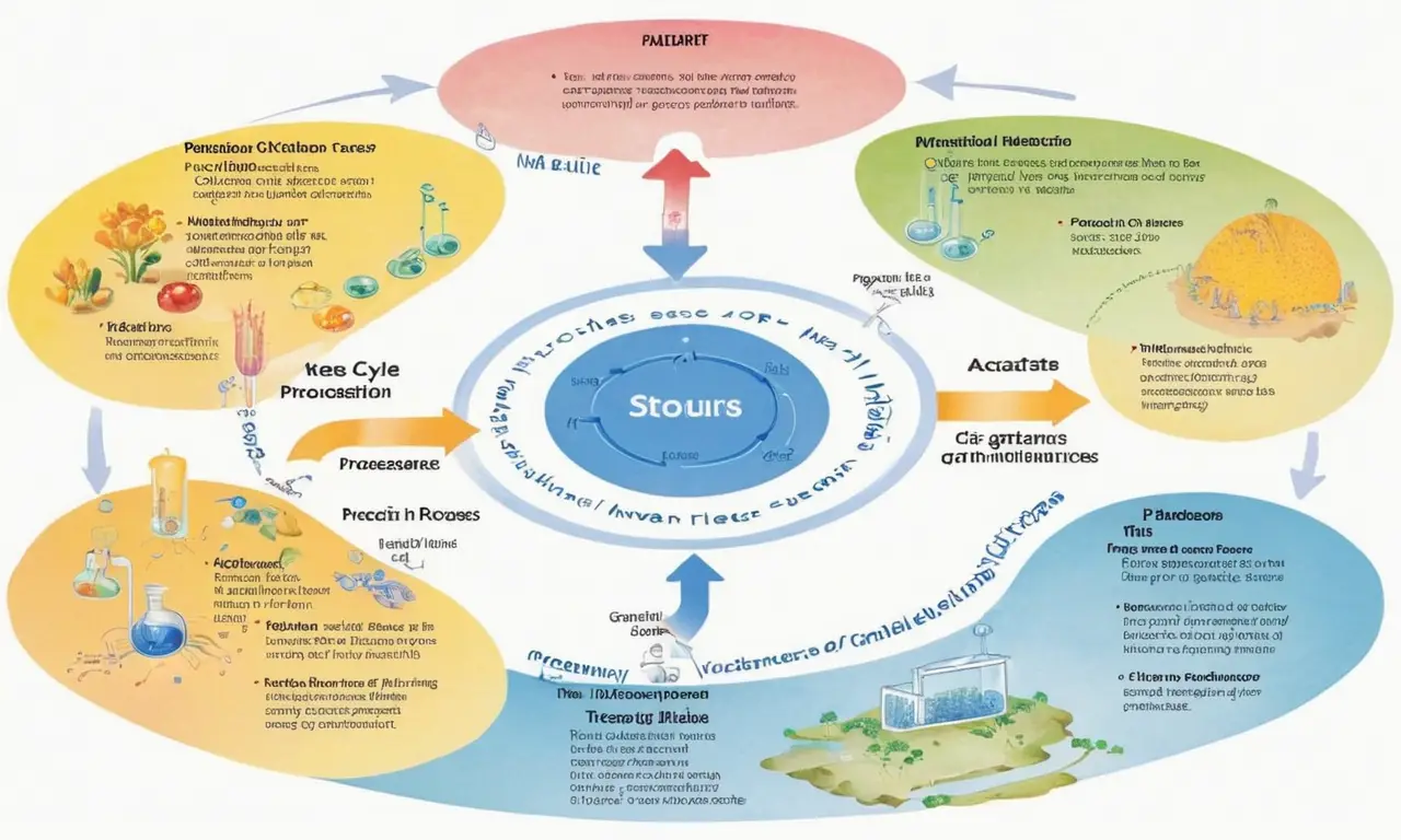 Diagrama vibrante y detallado del ciclo de Krebs