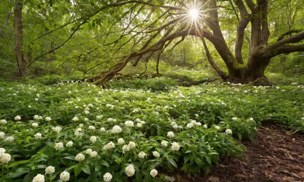 Plantas verdes vibrantes crean un ecosistema tranquilo