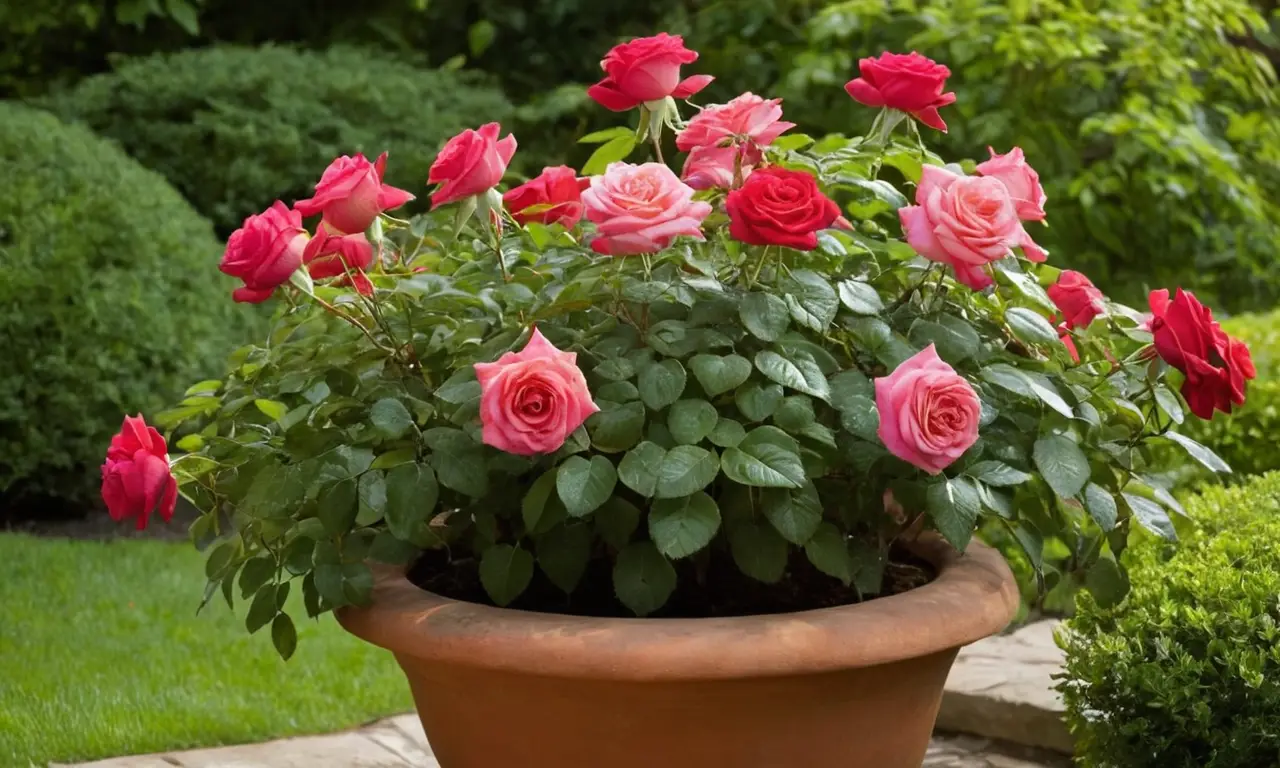 Rosas vibrantes en un jardín sereno