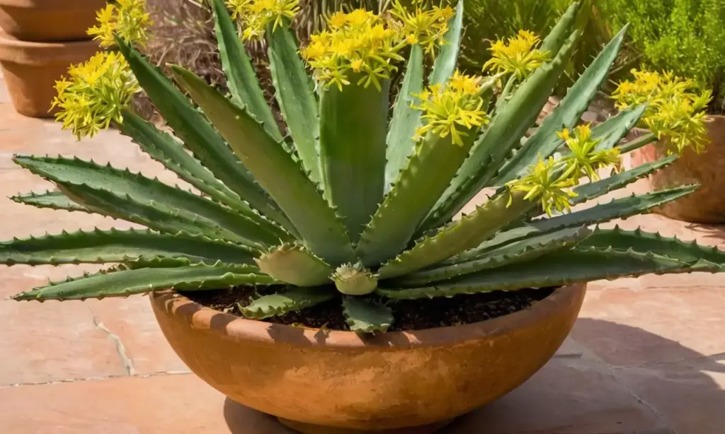 Aloe vera vibrante en un entorno natural