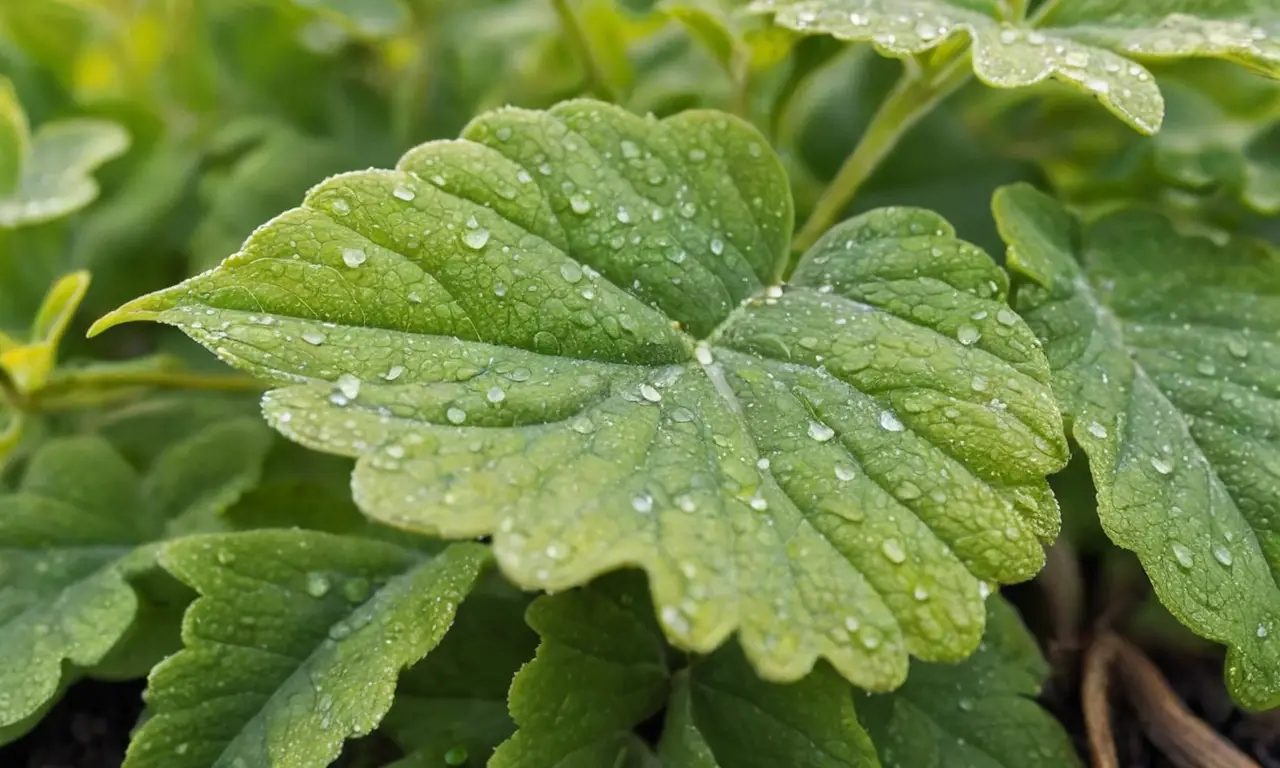 Sage vibrante con gotas de rocío