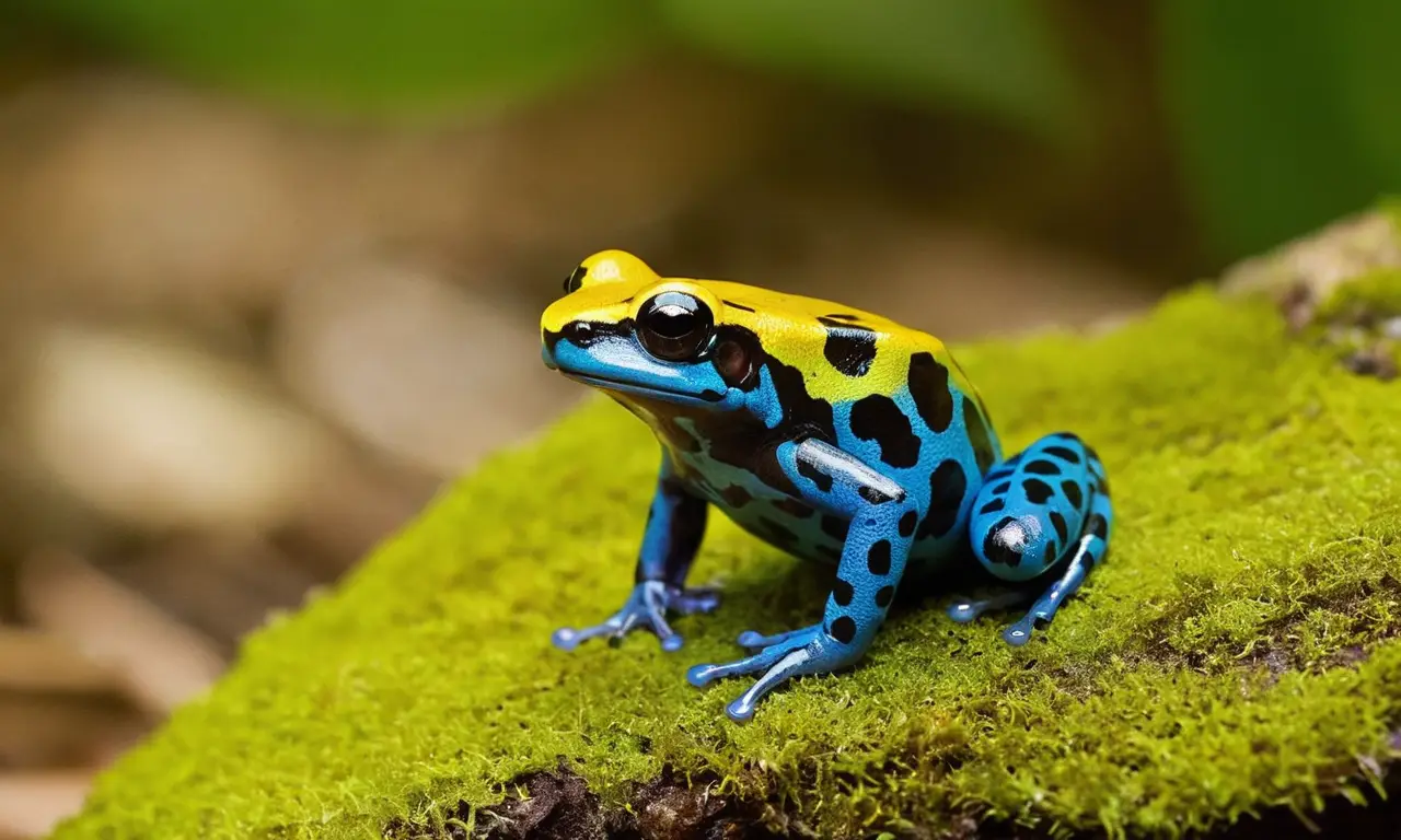 Rana dardo verde en un bosque vibrante