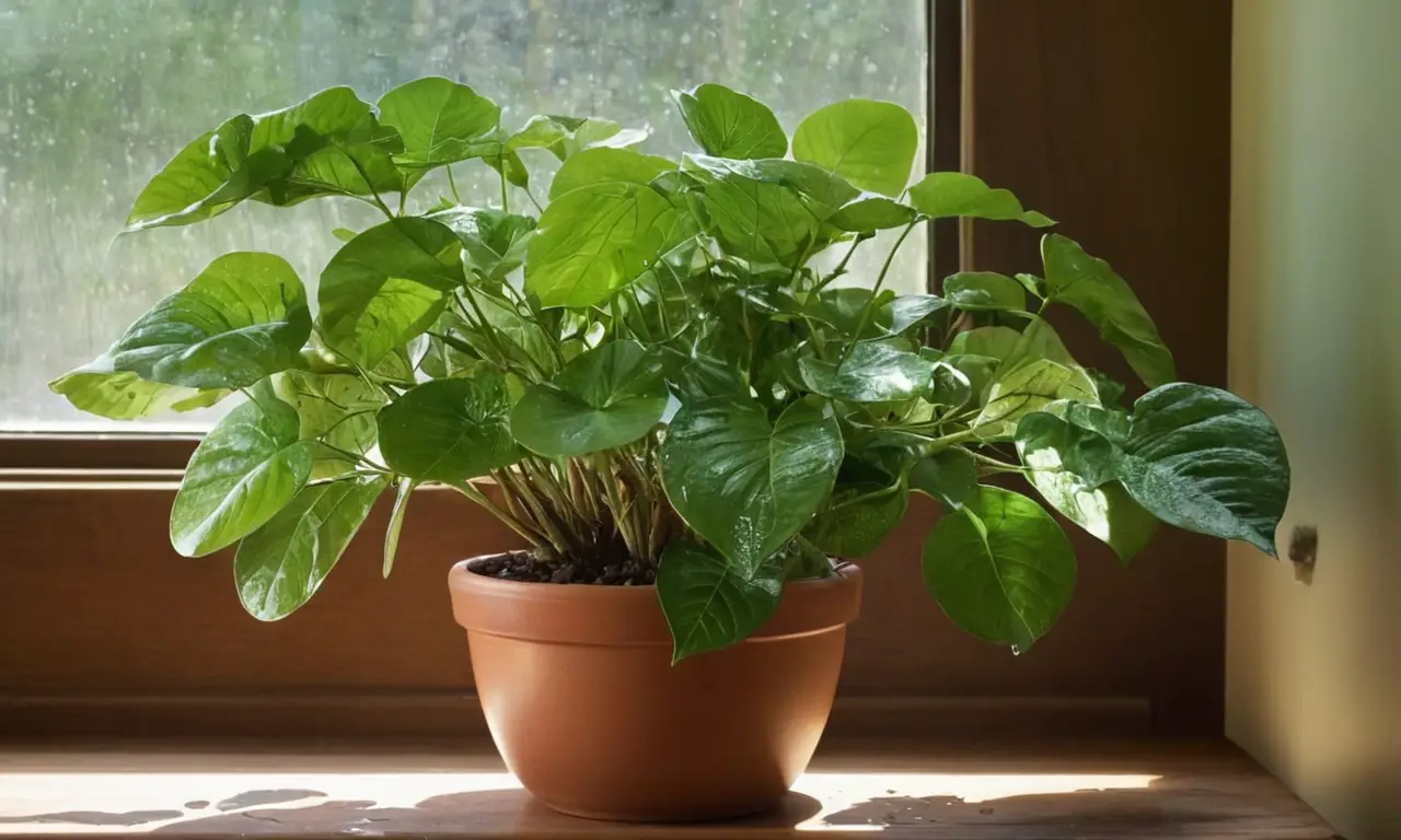 Planta verde armoniosa en acogedor ambiente