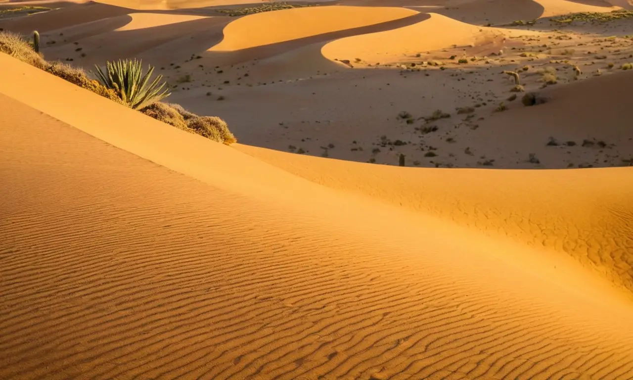Desierto vibrante con contrastes y vida