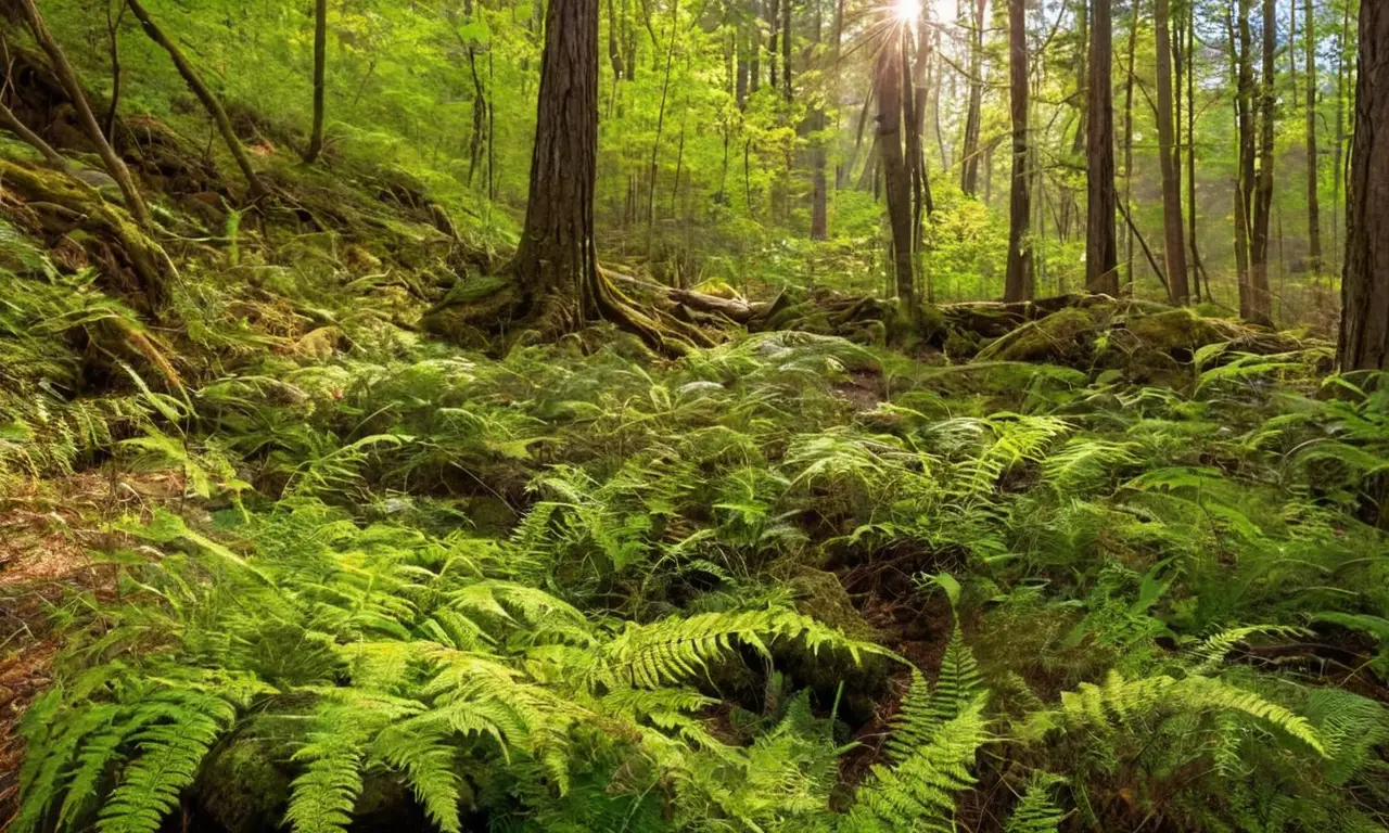 Bosque vibrante lleno de vida y tranquilidad