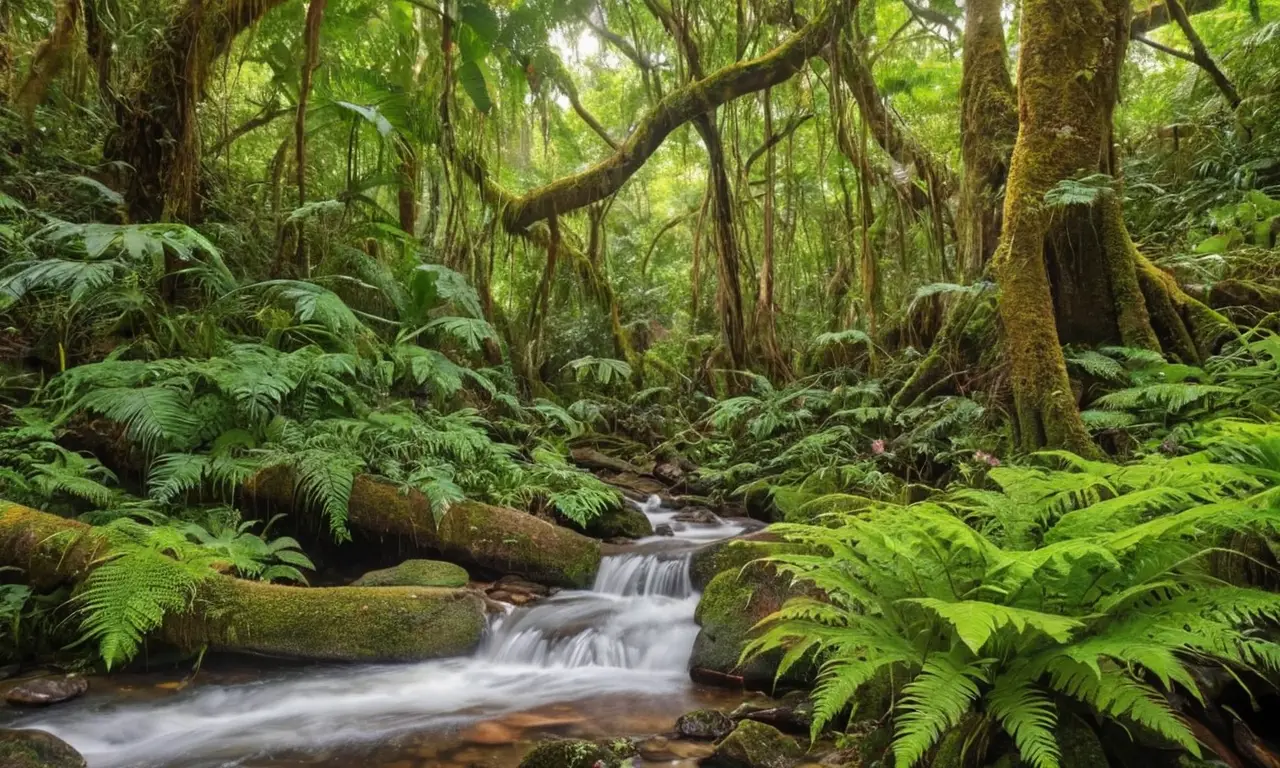 Selva vibrante llena de vida y colores