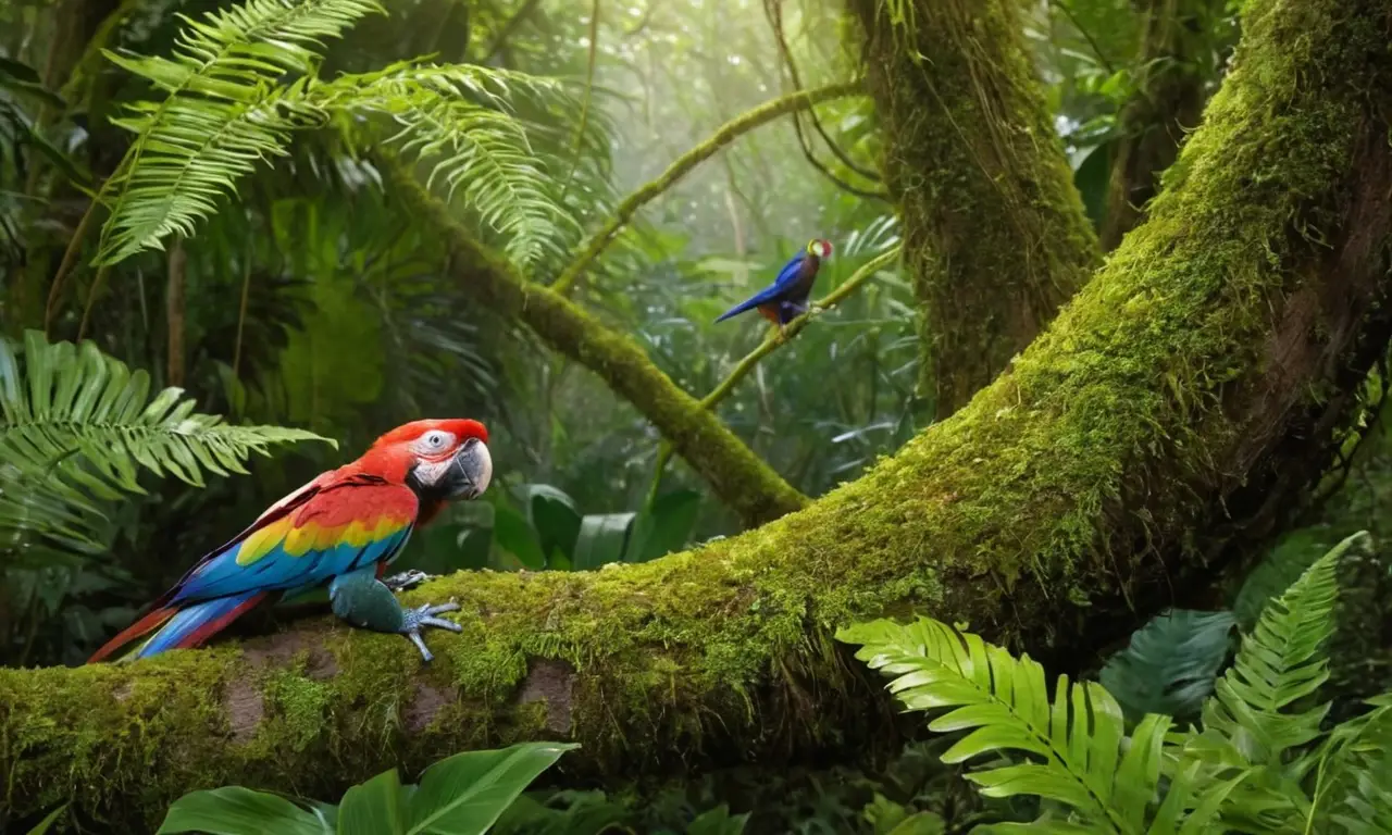 Selva vibrante llena de vida y color