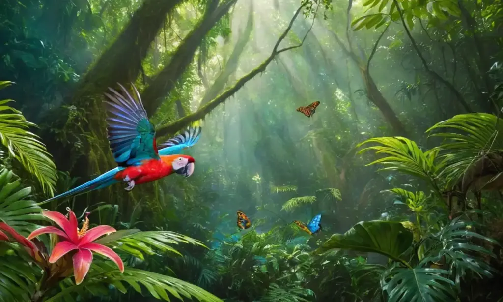 Selva tropical vibrante llena de vida