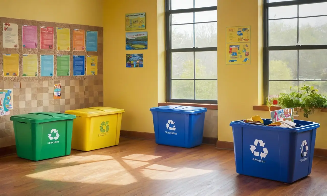 Espacio alegre y colorido para reciclar