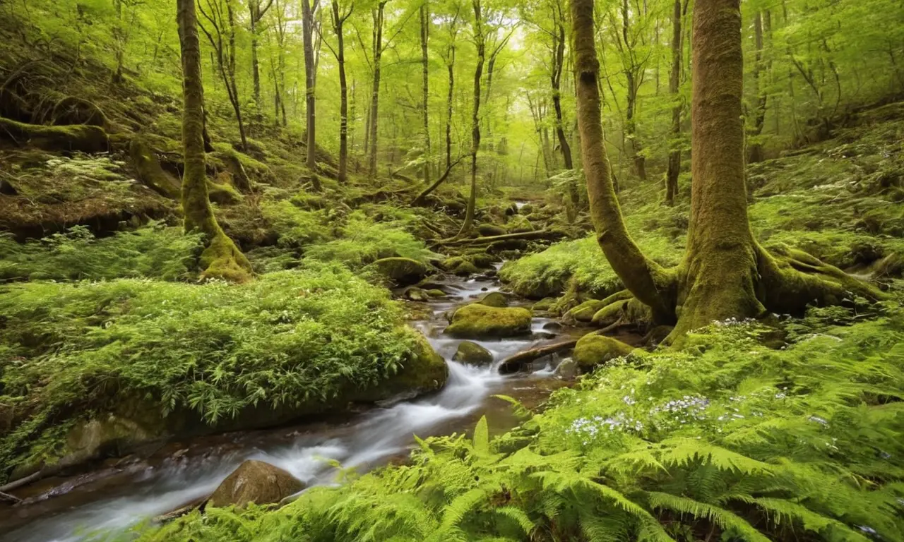 Un bosque vibrante con depredadores en alerta