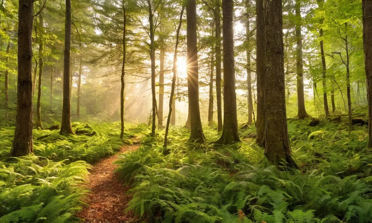 Bosque vibrante con naturaleza y sostenibilidad