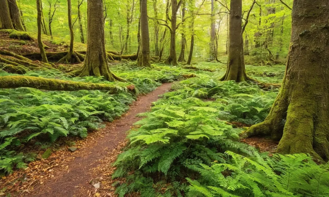 Bosque verde, vida silvestre y serenidad