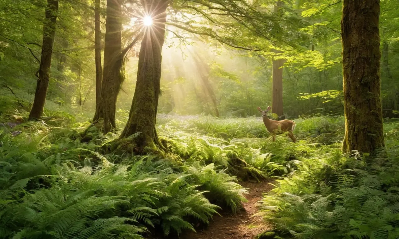 Escena serena de un bosque vibrante