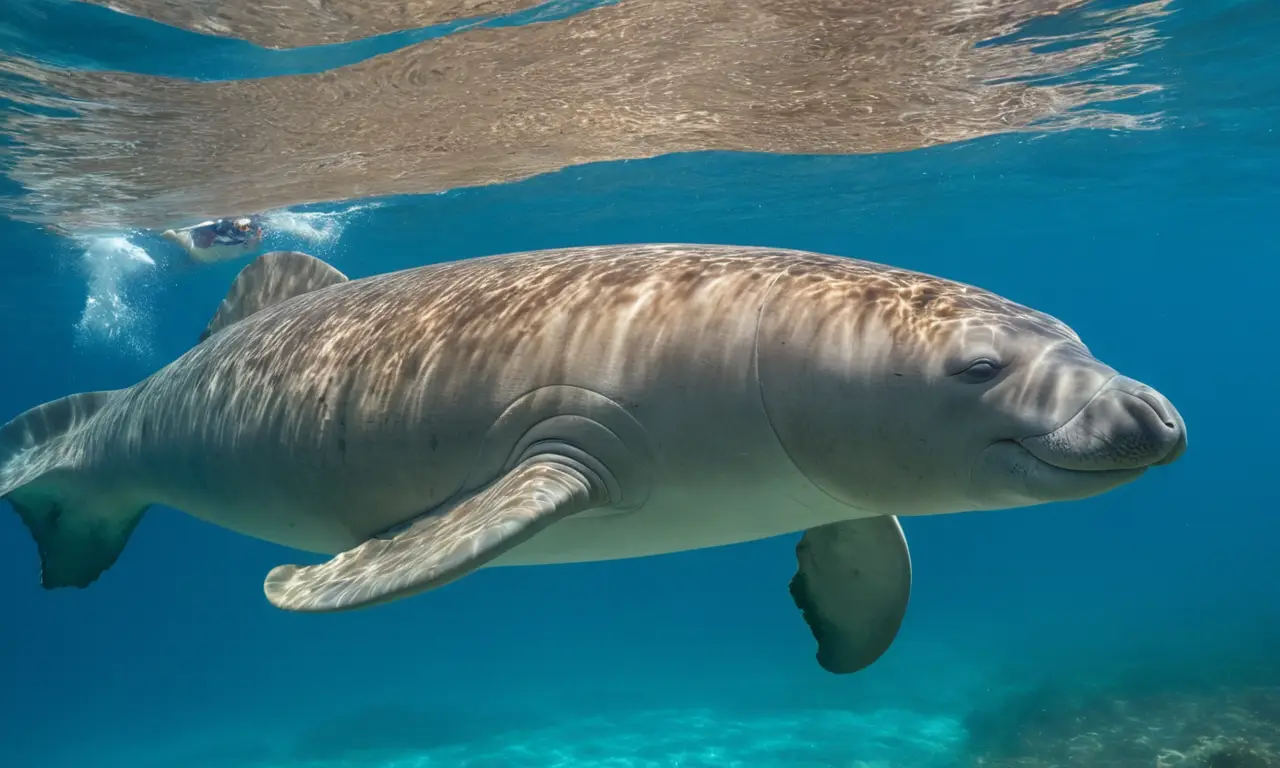 Dugong y manatí conviven en aguas cristalinas