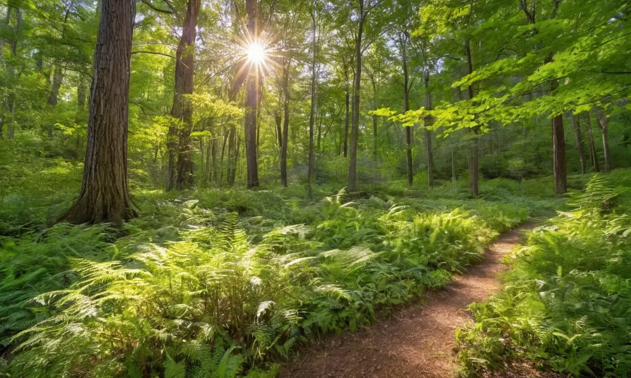 Bosque sereno con luz y armonía