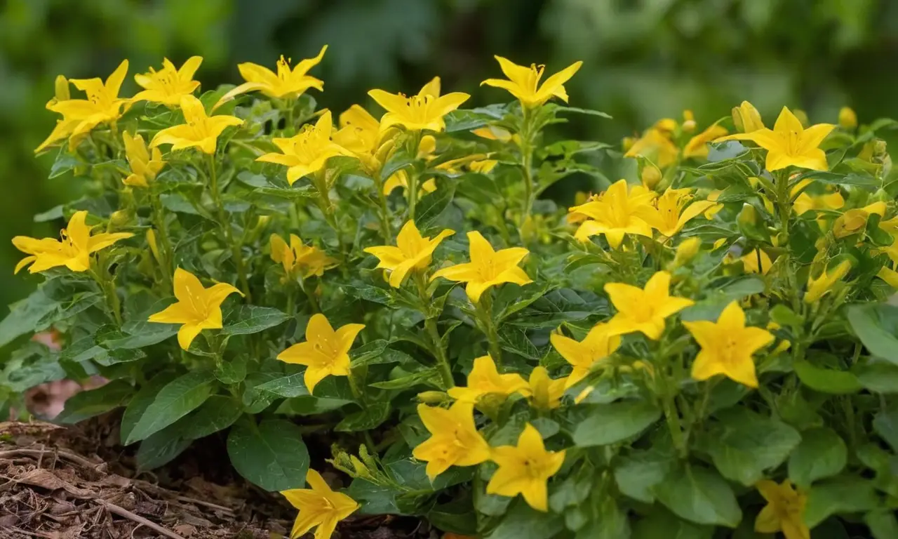 Jardín vibrante de Solanum con delicadas flores
