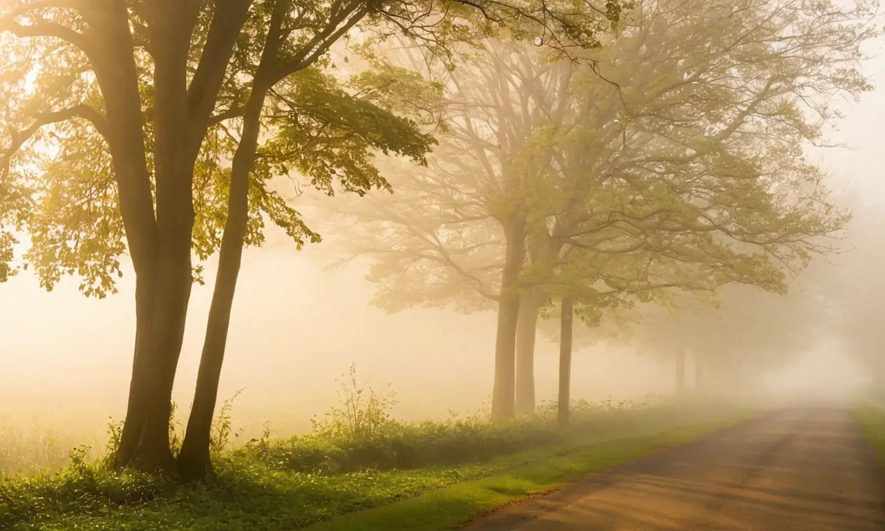 Niebla suave envuelve un paisaje sereno