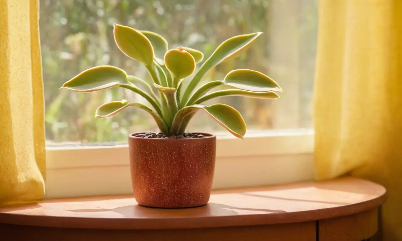 Hermosa planta iluminada en un entorno sereno