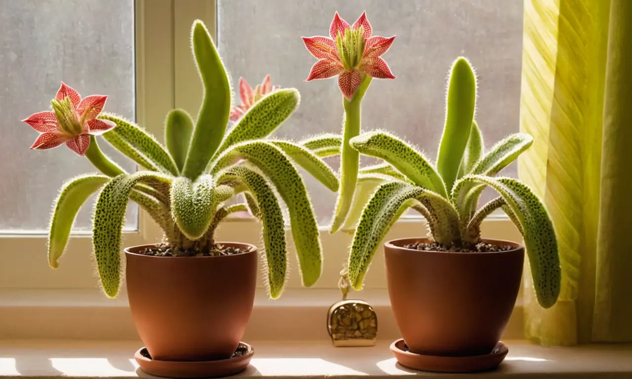 Planta Stapelia variegata en luminoso entorno