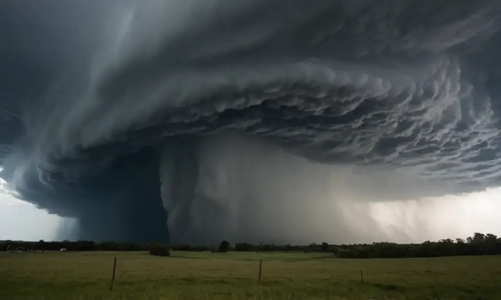 Tormenta poderosa crea un paisaje aterrador