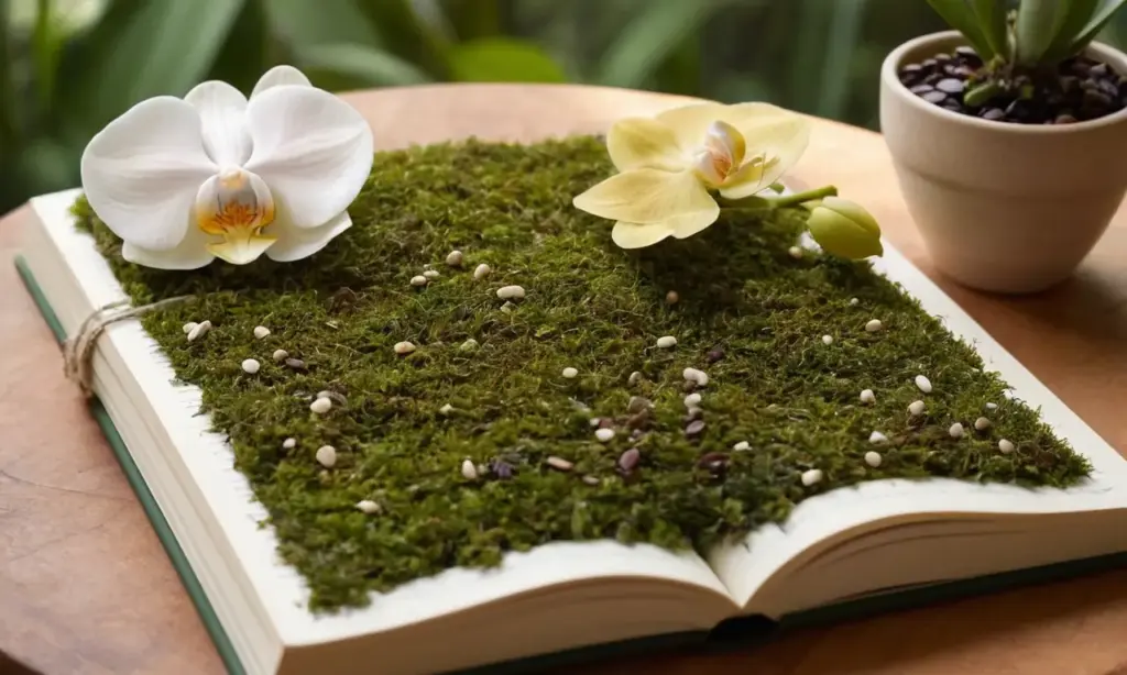 Escena organizada para cultivar orquídeas