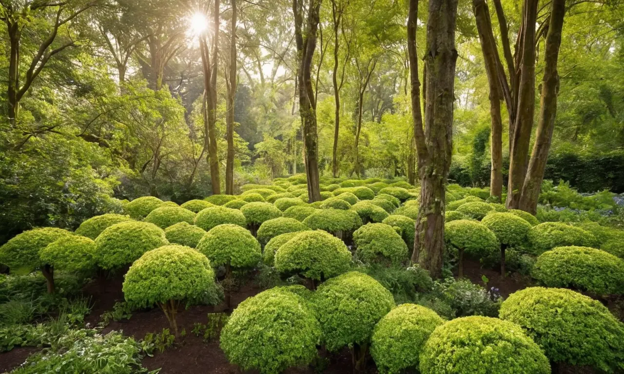 Jardín verde vibrante en armonía natural