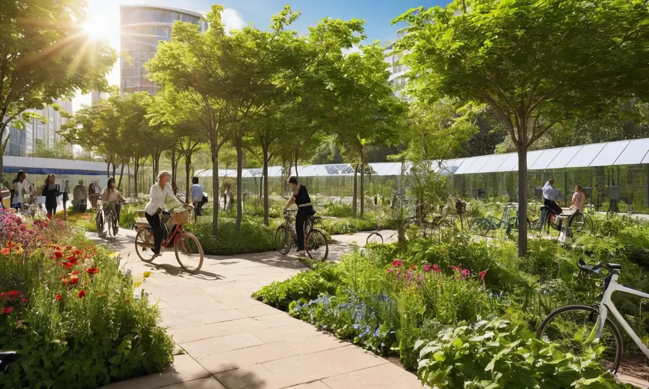 Ciudad sostenible y armoniosa con naturaleza