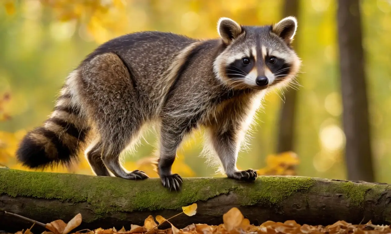 Racoons y tejones interactúan en un bosque