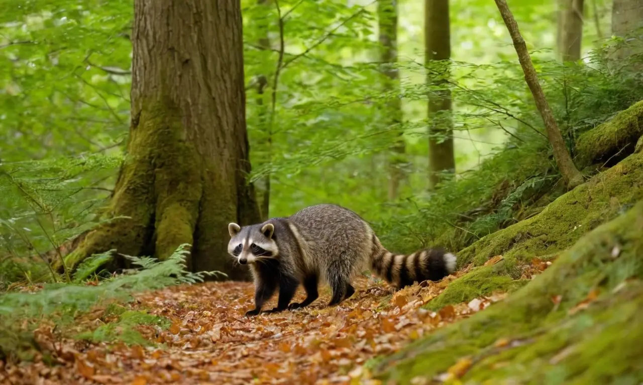 Escena de un bosque con vida animal