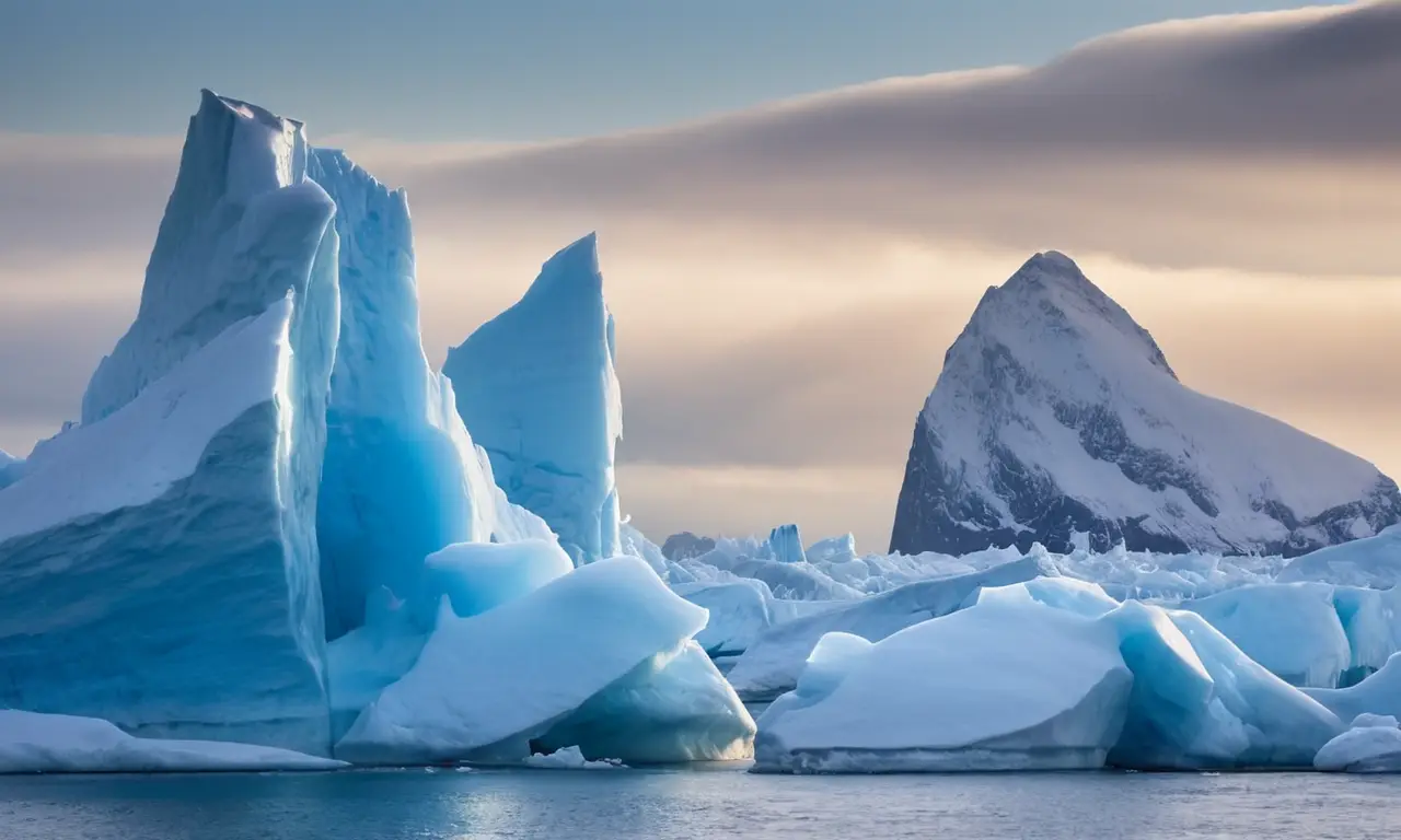 Imponentes icebergs crean un paisaje helado